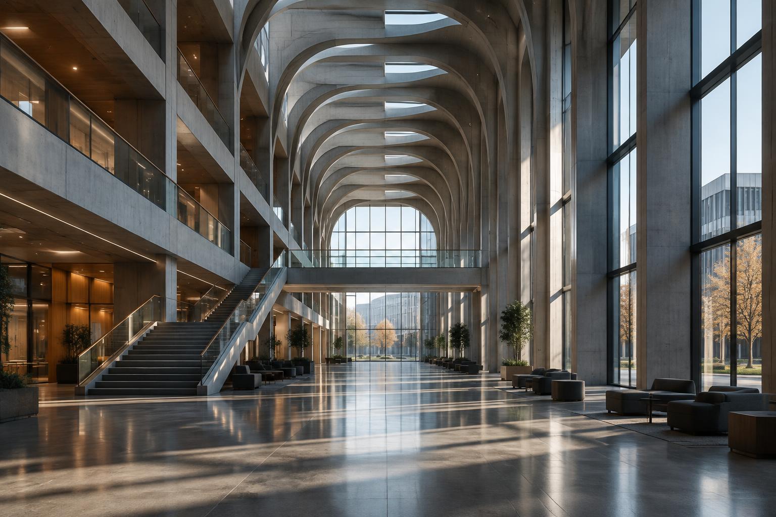Illustrative contemporary university atrium